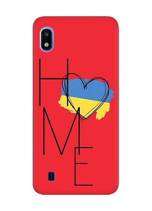 Матовый красный чехол на samsung galaxy а10 (2019) а105 :: дом украина (принт 353)