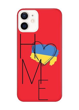 Матовый красный чехол на apple iphone 12 / 12 pro (6.1) :: дом украина (принт 353)