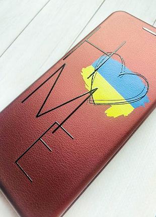 Чехол-книжка с рисунком на xiaomi redmi note 7/ redmi note 7 pro бордовый дом украина (принт 353) 3