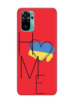 Матовый красный чехол на xiaomi redmi note 10 / note 10s :: дом украина (принт 353)