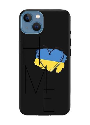 Матовый черный чехол на apple iphone 13 :: дом украина (принт 353)