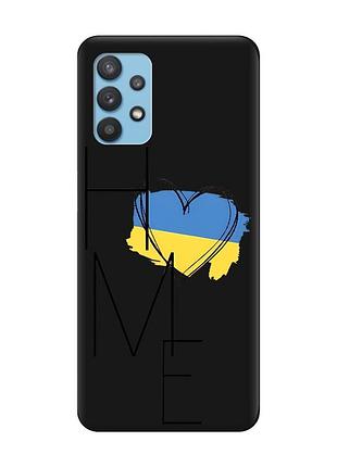 Матовый черный чехол на samsung galaxy a32 :: дом украина (принт 353)