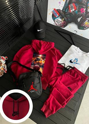 5в1 чоловічий спортивний костюм комплект худі штани світшот з принтом nike