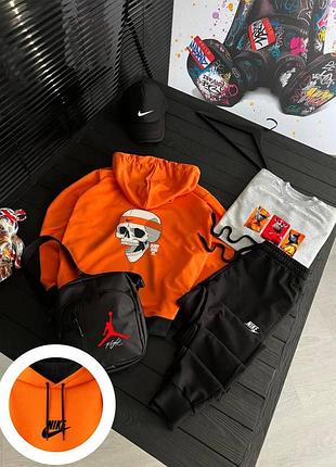5в1 чоловічий спортивний костюм комплект з принтом черепа nike