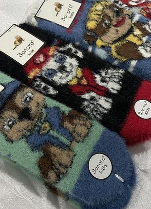 Теплі дитячі шкарпетки "щенячий патруль" для віку від 1 до 12 років.