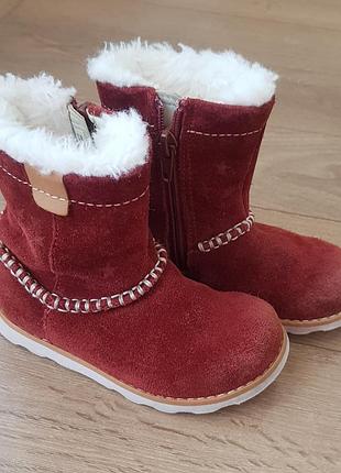 Кожаные сапожки clarks на меху