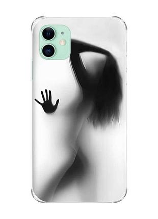 Чехол с утолщёнными углами для apple iphone 11 (6.1) :: силуэт девушки (принт 66)