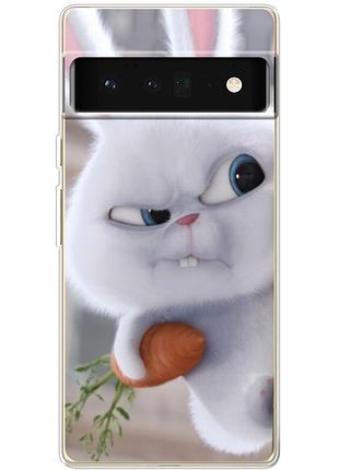 Чохол силіконовий з картинкою на google pixel 6 pro (кролик сніжок)