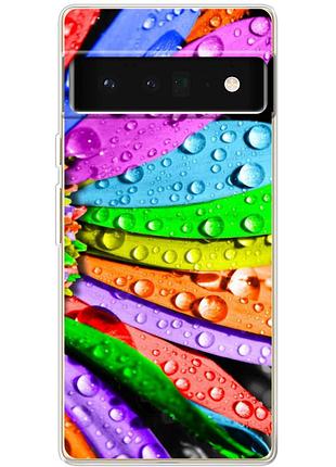 Чохол силіконовий з картинкою на google pixel 6 pro (кольорові листки)