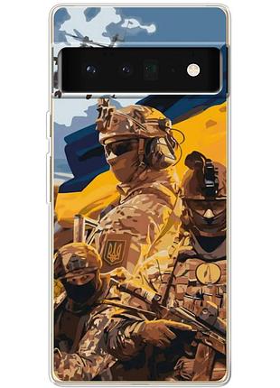 Чехол силиконовый с картинкой на google pixel 6 pro (патриотический, воины всу)