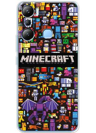 Чехол силиконовый с картинкой на infinix hot 20i (майнкрафт, minecraft)