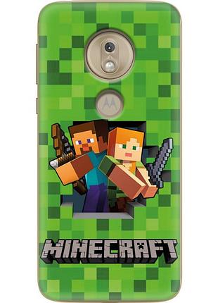 Чохол силіконовий з картинкою на motorola g7 play xt1952 (майнкрафт, minecraft)