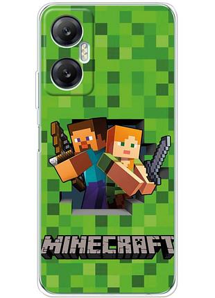 Чехол силиконовый с картинкой на infinix hot 20 5g (майнкрафт, minecraft)
