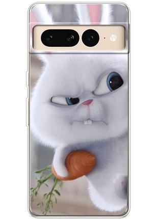 Чехол силиконовый с картинкой на google pixel 7 pro (кролик снежок)