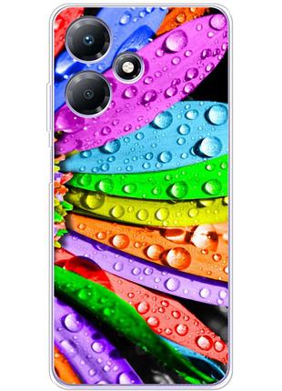 Чехол силиконовый с картинкой на infinix hot 30 play (цветные листья)