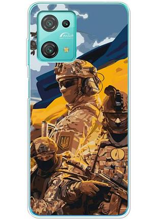 Чехол силиконовый с картинкой на blackview oscal c30 pro (патриотический, воины всу)