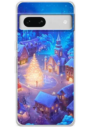 Чохол силіконовий з картинкою на google pixel 7a (новорічний)
