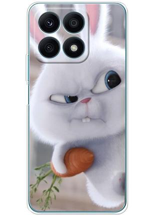 Чехол силиконовый с картинкой на huawei honor x8a (кролик снежок)