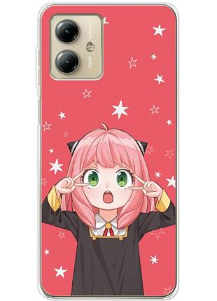 Чехол силиконовый с картинкой на motorola g14 (аниме, anime)