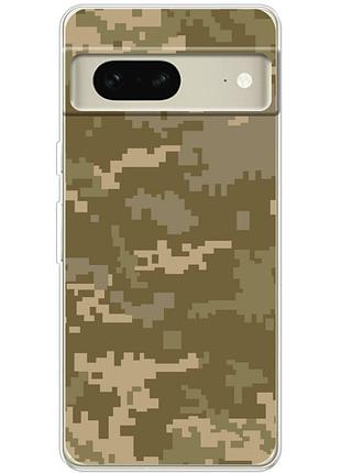 Чохол силіконовий з картинкою на google pixel 7 (патріотичний, камуфляж піксель)