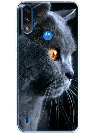 Чехол силиконовый с картинкой на motorola e7 power (британский кот)