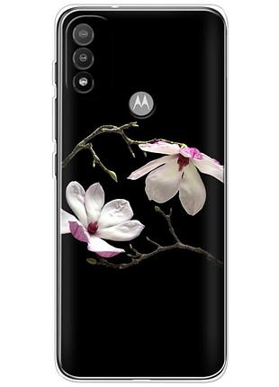 Чехол силиконовый с картинкой на motorola e20 (цветок, монголия)
