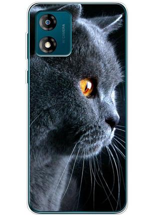 Чехол силиконовый с картинкой на motorola e13 (британский кот)