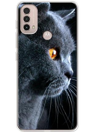 Чехол силиконовый с картинкой на motorola e40 (британский кот)