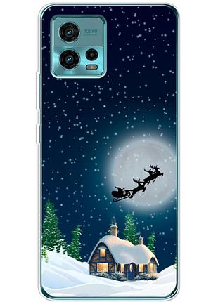 Чехол силиконовый с картинкой на motorola g72 (новогодний)