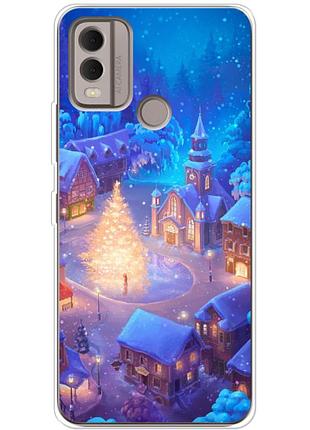 Чехол силиконовый с картинкой на nokia c22 (новогодний)