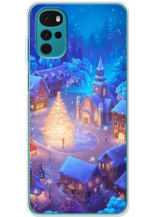 Чехол силиконовый с картинкой на motorola g22 (новогодний)