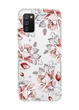Прозорий чохол на samsung galaxy a03s :: фон троянди (принт 273)