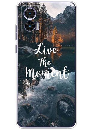 Чехол силиконовый с картинкой на motorola edge 30 neo (природа, озеро в горах)