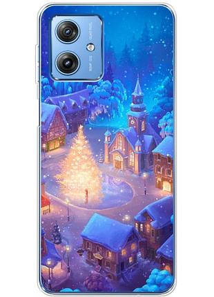Чехол силиконовый с картинкой на motorola g54 5g (новогодний)