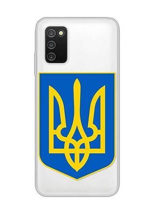 Прозрачный чехол на samsung galaxy a03s :: тризуб украина (принт 256)