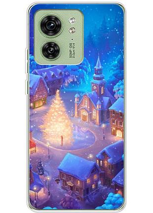 Чехол силиконовый с картинкой на motorola edge 40 (новогодний)