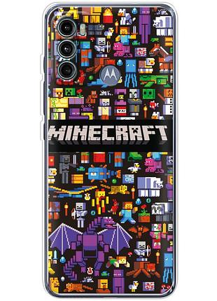 Чехол силиконовый с картинкой на motorola g60 (майнкрафт, minecraft)