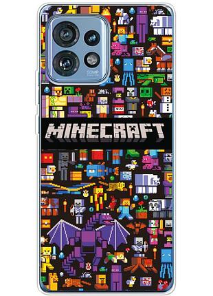 Чехол силиконовый с картинкой на motorola edge 40 pro (майнкрафт, minecraft)