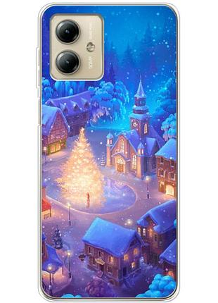 Чохол силіконовий з картинкою на motorola g14 (новорічний)