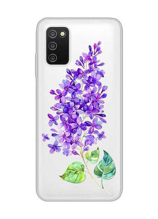Прозрачный чехол на samsung galaxy a03s :: веточка сирени (принт 280)