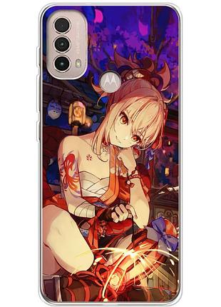 Чехол силиконовый с картинкой на motorola e40 (аниме, anime)
