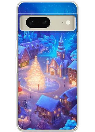 Чехол силиконовый с картинкой на google pixel 7 (новогодний)