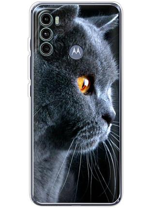 Чехол силиконовый с картинкой на motorola g60 (британский кот)