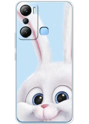 Чехол силиконовый с картинкой на infinix hot 20i (кролик снежок)