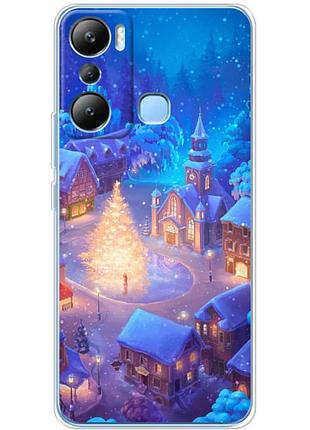 Чехол силиконовый с картинкой на infinix hot 20i (новогодний)