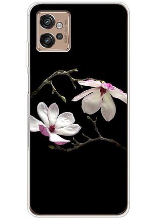 Чехол силиконовый с картинкой на motorola g32 (цветок, монголия)
