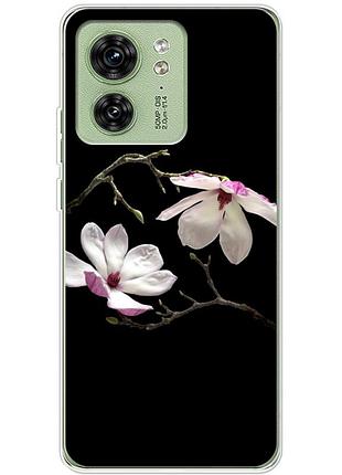 Чехол силиконовый с картинкой на motorola edge 40 (цветок, монголия)
