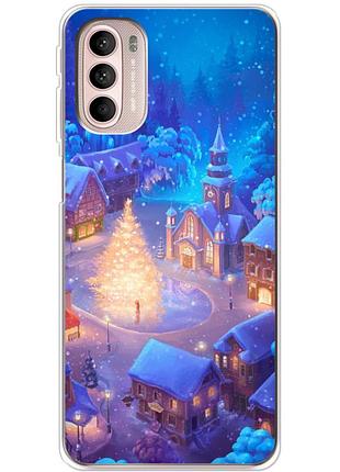 Чехол силиконовый с картинкой на motorola g41 (новогодний)