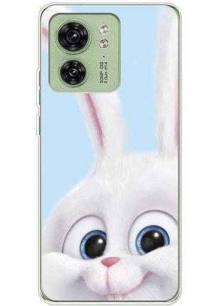 Чохол силіконовий з картинкою на motorola edge 40 (кролик сніжок)