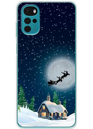 Чехол силиконовый с картинкой на motorola g22 (новогодний)